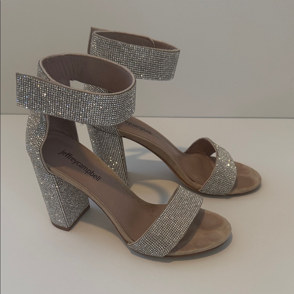 Jeffrey Campbell Glittering Silver Heels
